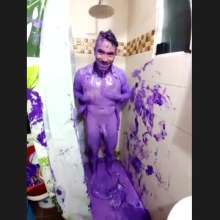 MessyGuys: Latin Hunk Cristian Gives Himself a Fully-clothed Paint Bath