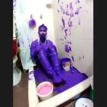 MessyGuys: Latin Hunk Cristian Gives Himself a Fully-clothed Paint Bath