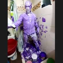 MessyGuys: Latin Hunk Cristian Gives Himself a Fully-clothed Paint Bath