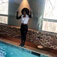 WetlookFashion: Rose Swims in a Matching Workout Set with a Jacket