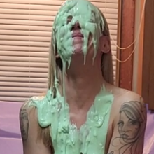 Slimed Models: New Slimed Model: MJ Takes Her First Sliming Nude