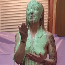 Slimed Models: New Slimed Model: MJ Takes Her First Sliming Nude