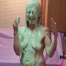 Slimed Models: New Slimed Model: MJ Takes Her First Sliming Nude