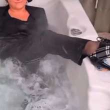 Wet Orchid: Wet Jennie Business suit in hot tub, shower and bath.