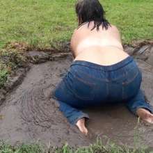 Darkabyss445: Sexy Blue Jeans and Sensual Mud Play