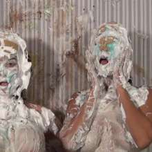 Anglefan: Jen Capone and Cristal Catalina have messy fun with a guy