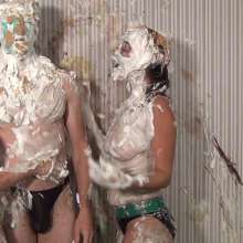 Anglefan: Jen Capone and Cristal Catalina have messy fun with a guy