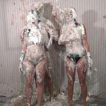 Anglefan: Jen Capone and Cristal Catalina have messy fun with a guy