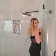WetlookFashion: Ariel Gets Wet in a Little Black Dress and Heels