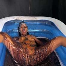 RevSlymsford: Brigitte Wanks To Climax In Disgusting Savoury Slops