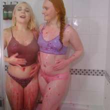 messyhot: Ellie Shoule and Pixie Bell Play in Gunge Clothed
