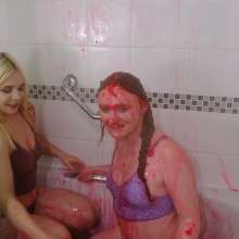 messyhot: Ellie Shoule and Pixie Bell Play in Gunge Clothed