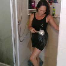 Thefetishgirl: Hair Washing in Body Suit