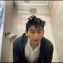 WETColours: Mike Fully-dressed in Shower