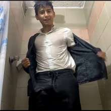 WETColours: Mike Fully-dressed in Shower