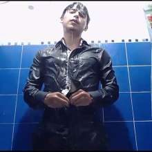 WETColours: Mike with Black Shirt in the Shower
