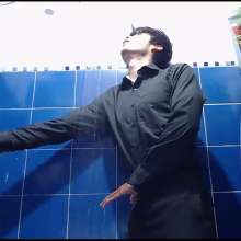 WETColours: Mike with Black Shirt in the Shower