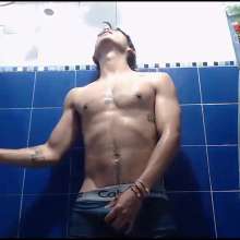 WETColours: Mike with Black Shirt in the Shower