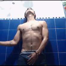 WETColours: Mike with Black Shirt in the Shower