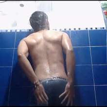 WETColours: Mike with Black Shirt in the Shower