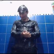 WETColours: Mike with Black Shirt in the Shower