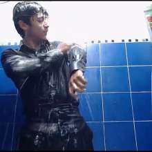 WETColours: Mike with Black Shirt in the Shower