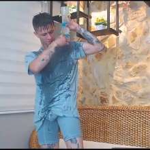 WETColours: Nico Gets Wet with Grey T-shirt