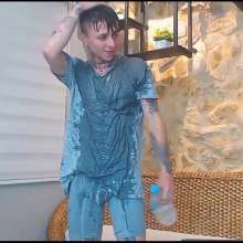 WETColours: Nico Gets Wet with Grey T-shirt