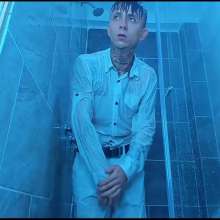 WETColours: Nico in the Shower Dressed in Total White