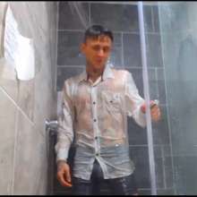 WETColours: Nico Super Wet in White Shirt and Jeans
