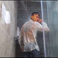 WETColours: Nico Super Wet in White Shirt and Jeans
