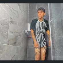 WETColours: Nico with the Football Shirt in the Shower
