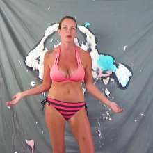 SlapstickBabes: Stacey's First Pie Shoot