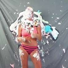 SlapstickBabes: Stacey's First Pie Shoot