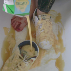 CandyCustard: Candy's messy trainers and leggings in the tub