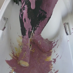 CandyCustard: Candy's messy trainers and leggings in the tub
