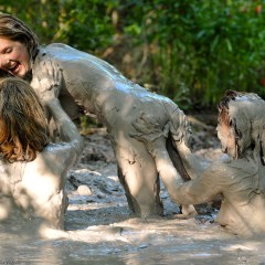 dlodoski: Three Girl Grope Fest in Deep Clay!