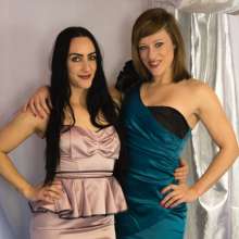 CandyCustard: Axa and Chloe ruin posh satin dresses, wrestle and fuck in stringy slime