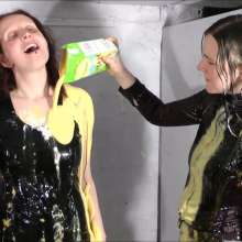 DungeonMasterOne: Chastity and Lady-A have at each other in PVC and shiny clothes!