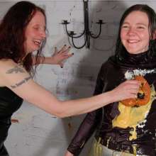 DungeonMasterOne: Chastity and Lady-A have at each other in PVC and shiny clothes!