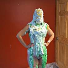 mrsbee: Mrs. Bee Slimed and Pied in Corset--Free Pics!