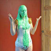 mrsbee: Mrs. Bee Slimed and Pied in Corset--Free Pics!