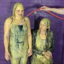 DungeonMasterOne: Chastity and Daphne fill each others disco pants with food!