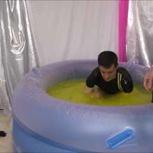 Candyguys: Full business suit vs Latex erotic wrestle in deep slime pool