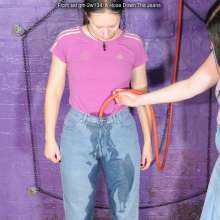 DungeonMasterOne: Langstonedale: Purity soaked with a hosepipe pushed down inside her jeans!