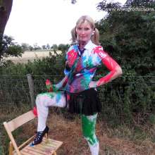 WSMProductions: Naughty schoolgirl Mrs. CC has messy paint fun--wsm