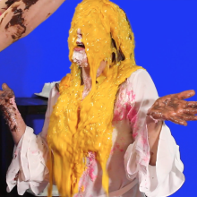 PieZone: Epic Cake Fight Scene w/Julianne and Hannah in Bras and Pantyhose!