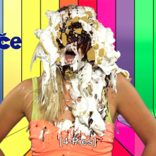 PieZone: Tracy Is Topless and Pied on a Czech Speaking Show!