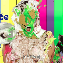 PieZone: Tracy Is Topless and Pied on a Czech Speaking Show!