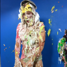 PieZone: Tracy Is Topless and Pied on a Czech Speaking Show!